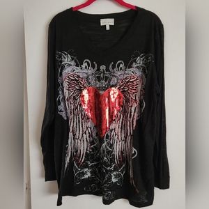 Fashion Bug, 1X, Black/Grey/Red